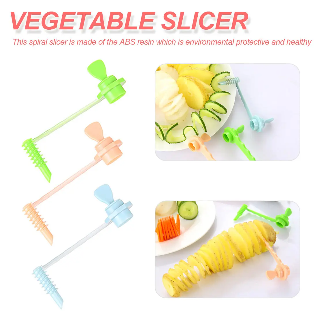 

1pc Fruit Vegetable Roll Cutter Vegetable Potato Slicer Multi-function device Salad Cutter