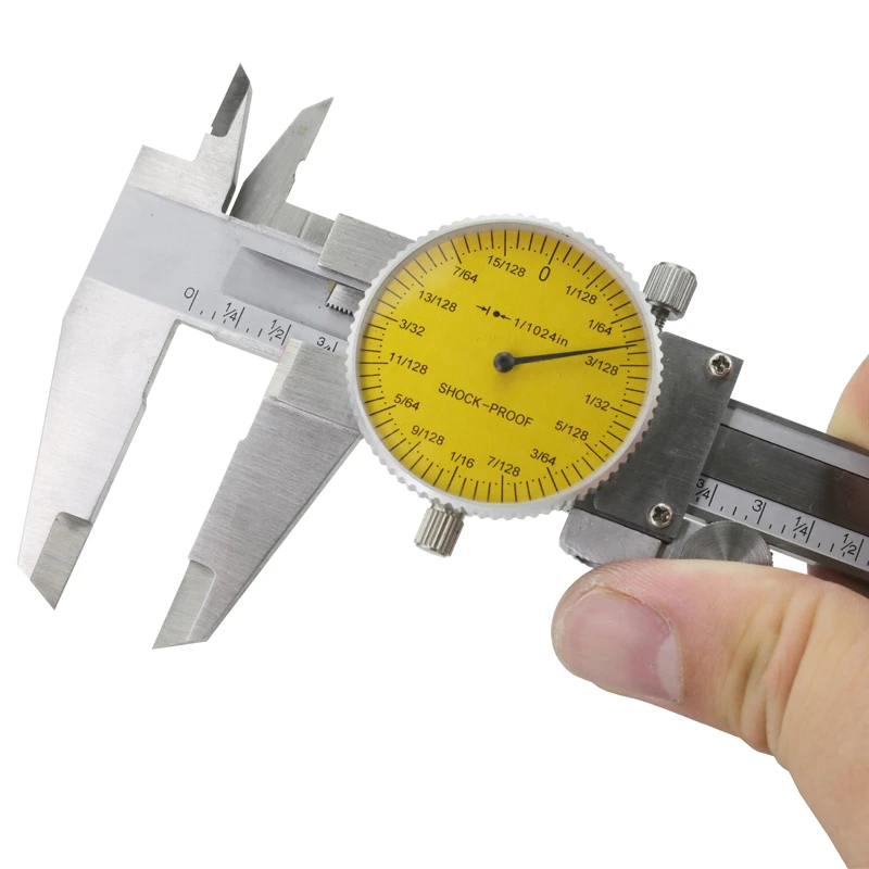 Color : Inch size IGOSAIT High Precision 0-6 Inch Dial vernier caliper 6 inch .001 Shock Proof Dial Caliper 0-150mm/0.02mm Stainless Steel Precision Vernier Caliper Color : Inch size IGOSAIT High Precision 0-6 Inch Dial vernier caliper 6 inch .001 Shock Proof Dial Caliper 0-150mm/0.02mm Stainless Steel Precision Vernier Caliper