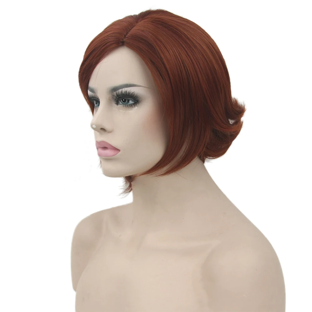 Soowee Short Wavy Synthetic Hair Heat Resistance Fiber Burgundy Wig
