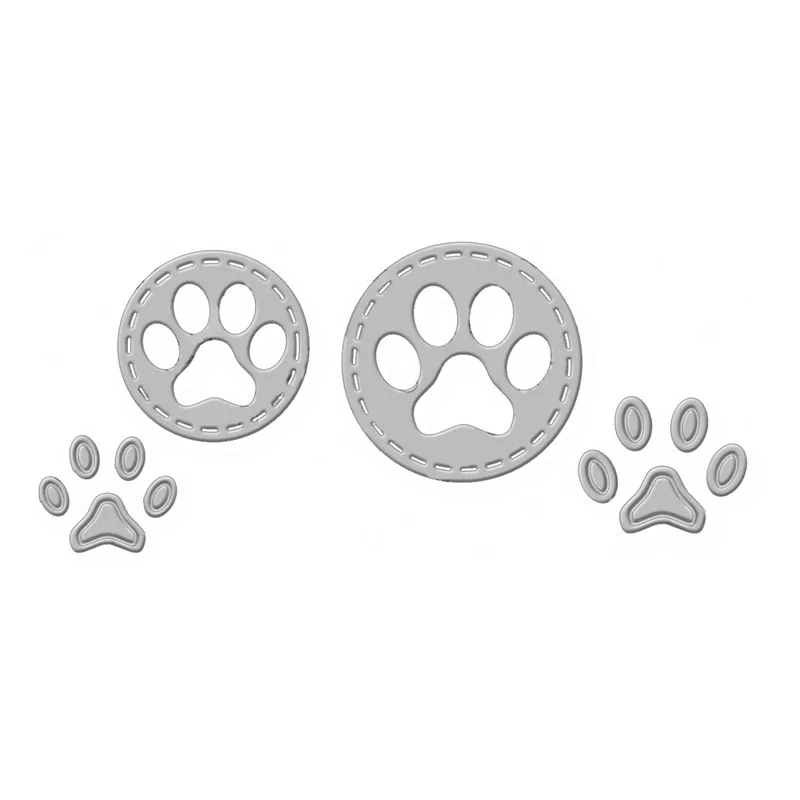 

Naifumodo 2 Pc/lot Metal Cutting Dies Scrapbooking for Card Making DIY Embossing Cuts New Craft Die Dog Footprints Paw Print Die