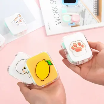 

HUAMIANLI Colorful Contact Lens Case Travel Container Holder Storage Soaking Box Case With Mirror Fruit Pattern Print