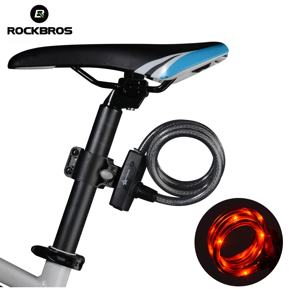 

ROCKBROS Bicycle Light Lock Bike light Flashlight led light USB Rechargeable Rainproof Cable Seatpost Bike Accessories Bike Lock