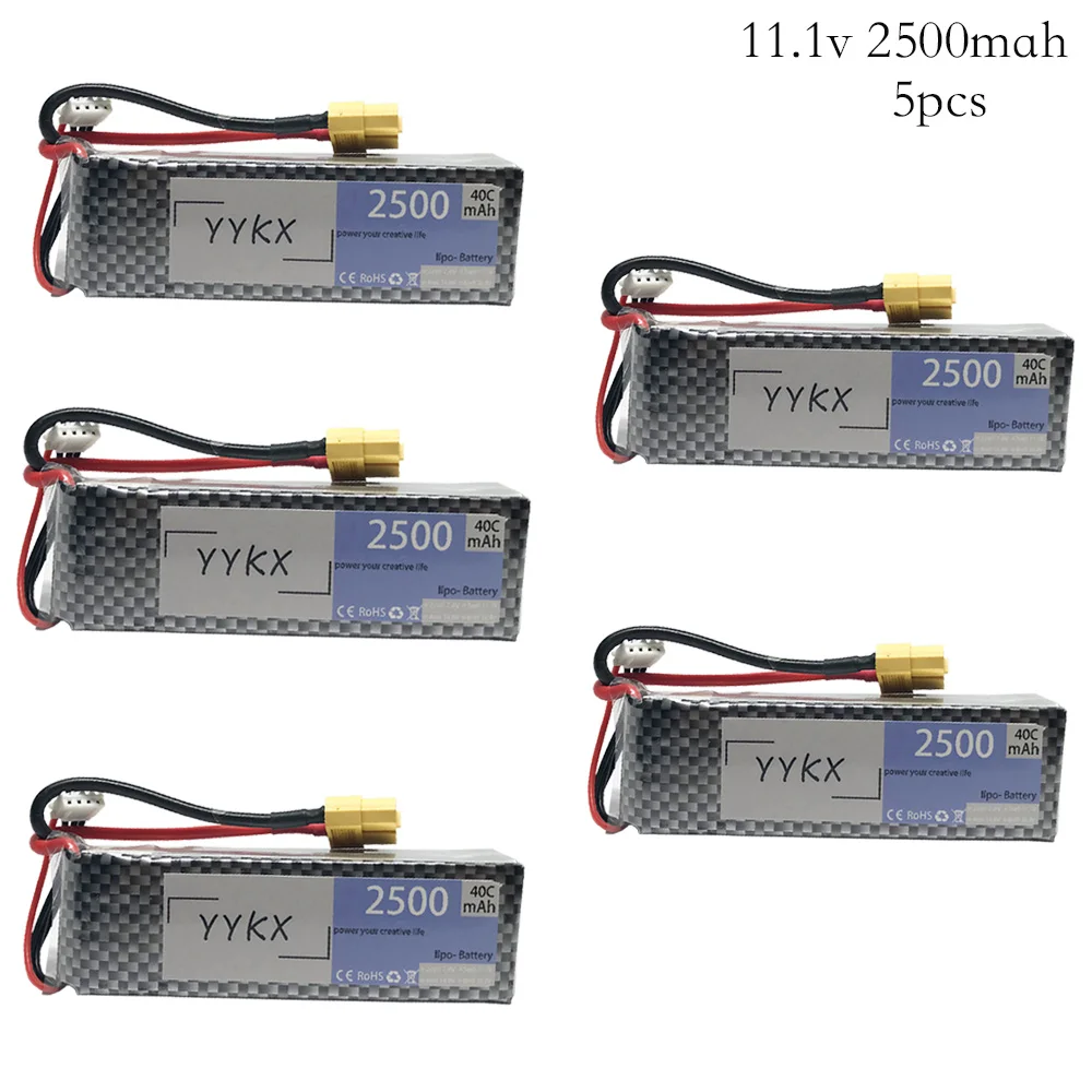 5 шт./лот совершенно новый 3s Bettery 11 1 V 2500mAh 40C MAX 60C T/xt60/jst/Банановая штепсельная вилка
