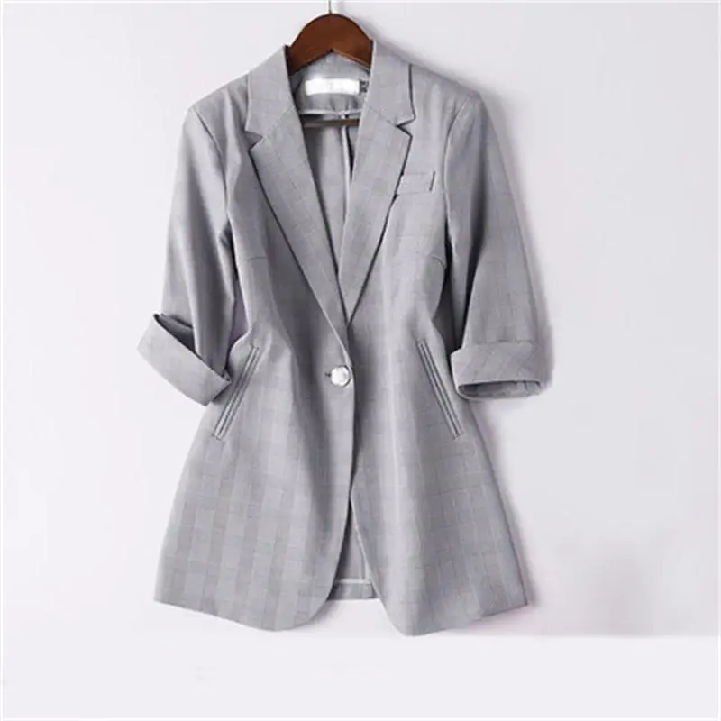 

Women Plaid Blazers and Jackets Suit Ladies NEW High end Work Wear Plus Size 4XL Casual Female Outerwear Wear to Work Coat