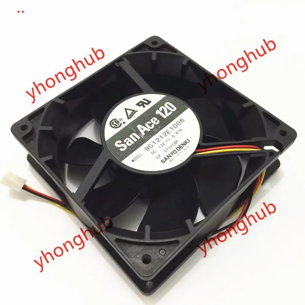 SANYO DENKI 9G1212E1D06 DC 12V 0.61A 120x120x38 мм версия 3 провода Сервер вентилятор охлаждения |