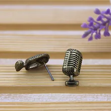 Забавная черная гарнитура микрофон музыка серьги для молодой женщины женская мода творческие ювелирные изделия личности подарки для подруги на день рождения