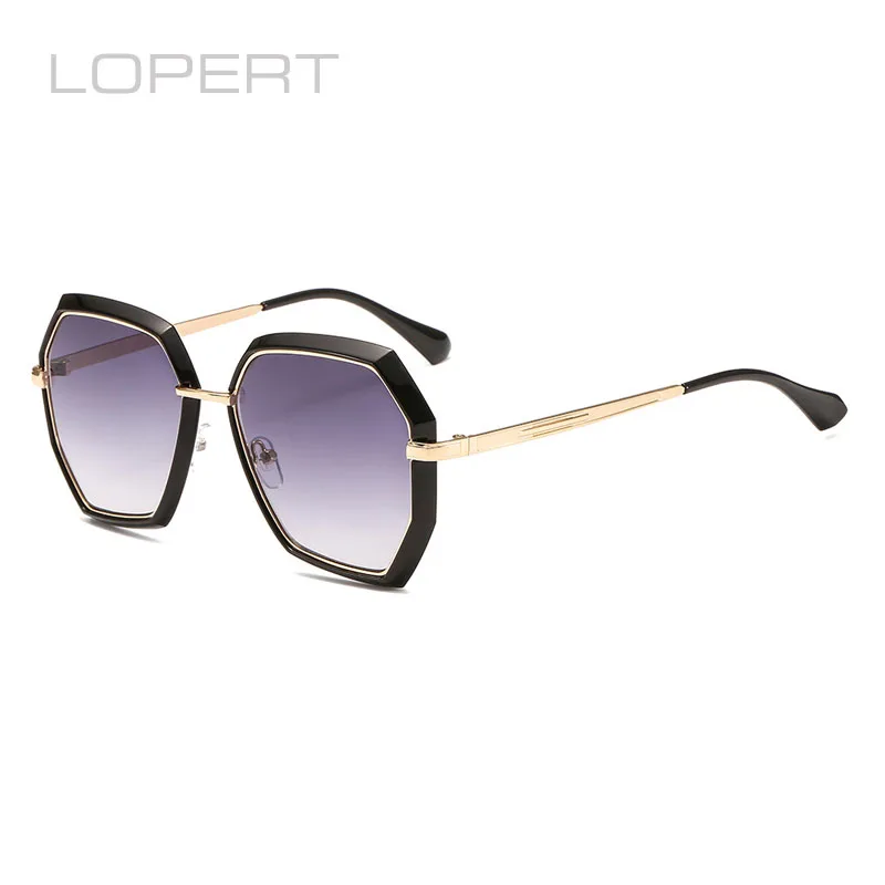LOPERT irregular Sunglasses Women Glasses Gradient ocean sheet metal Sun Glasses Lady Female Oculos De Sol Feminino UV400
