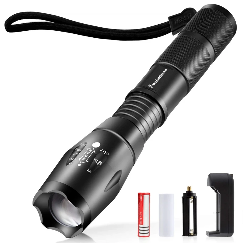 

9000Lumens LED Flashlight Zoomable 5 Modes T6/L2 Lanterna LED Torch Camping Outdoor Everyday Flashlights by 1*18650 or 3*AAA