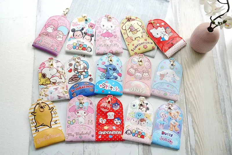 Мультяшный креативный защитный чехол для ключей My Melody Anpanman Cinnamoroll Snoopy Doraemon Stitch, чехол для карт, водонепроницаемый чехол-держатель из искусственной кожи