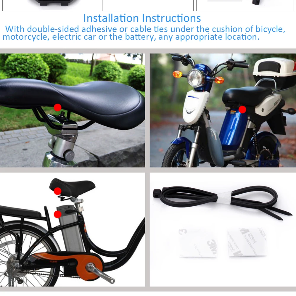 Alarme de Vibração sem Fio ao ar Livre à Prova Conjunto Dremote Água Controle Remoto Carro Bicicleta Veículo Caminhão Elétrico Detector Choque Anti Perdido 1 9 detector electrical