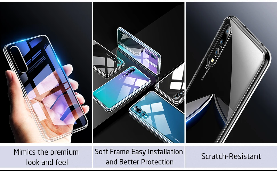 ESR Кристальный чехол из закаленного стекла для телефона huawei P20 полное заднее покрытие для huawei P20 Pro TPU Мягкий край силиконовый стеклянный чехол s Coque