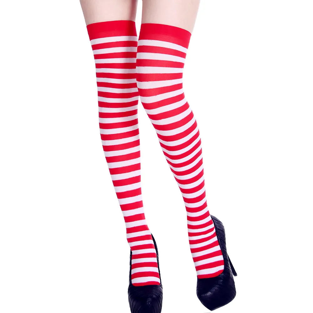 

Women red New Emoji Stripe Print Long Tube Knee Sock Fancy Dress Party Funny Dress Soft Up Props Socks Hot Mujer unisex socks