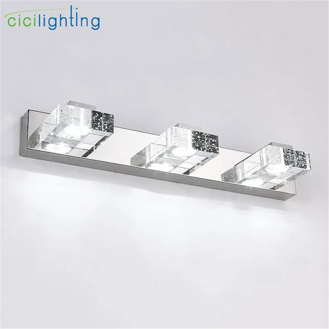$US $34.99  LED Mirror Lamp Bathroom Vanity Lighting Fixtures Crystal Stainless Steel 6W 9W L32cm L46cm Bathroo
