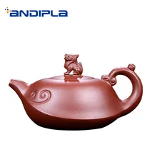 260 мл аутентичный китайский чайник для заварки чая Фиолетовый Глиняный заварочный чайник знаменитая ручная работа НЕОБРАБОТАННАЯ руда Zi Mud Zisha кружка, сосуды для питья черный чай пуэр чайник отправил друзей