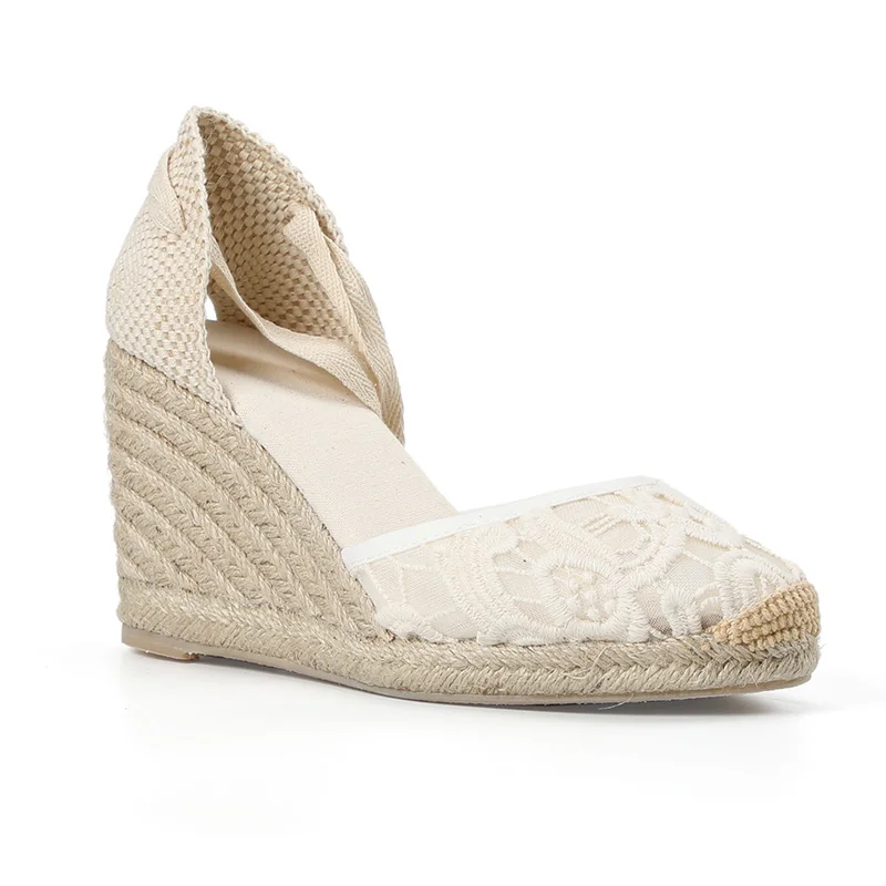 

Tienda Soludos Cap Toe Platform Wedges Sandals For Women, Classic Soft Ankle-tie Lace Up Espadrilles Shoes Ankle Strap Casual