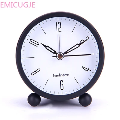 

Bell Desk Table Digital Clock Modern Home Decor Christmas gift 096 Mechanical Alarm Clock Retro Desktop Clock Round Metal Double