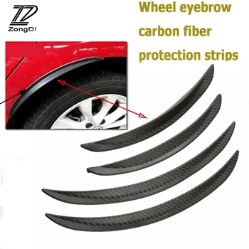 

ZD 2Pcs For VW Passat B5 B6 Polo Golf 4 5 6 7 Chevrolet Cruze Lada Granta RAM Car Carbon Fender Wheel Edge Eyebow Stickers Strip