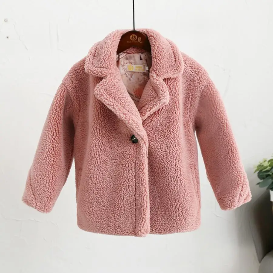 4 9 Year Children's Faux Fur Coat Baby Teddy Bear Thicken Warm Jacket