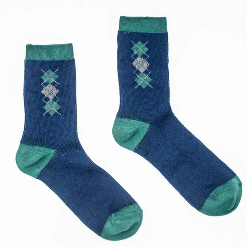 5 пар мужские носки Демисезонный толстые линии двойной иглой Гладкий Бесшовные Высокое качество Эластичность чесаный хлопковые носки