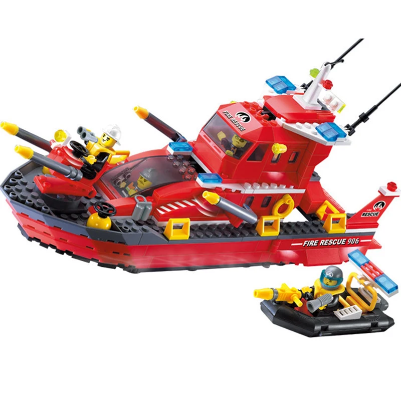 339 шт. детские строительные блоки игрушки совместимые с Legoingly city Fire sea detachment