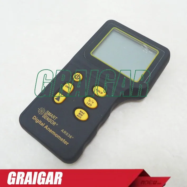 

Free Shipping Smart Sensor AR836+ Digital Anemometer Wind Speed Gauge Meter 0.3~45m/s