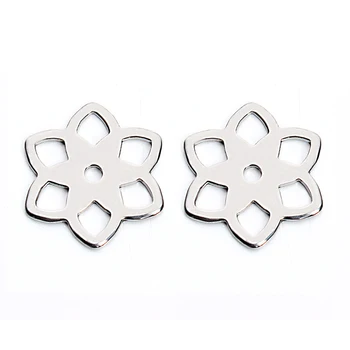 

20pcs/lot 12x12mm Silver Tone 316L Stainless Steel Flower Filigree Embellishments Connector Charms for Necklace Bracelet Making