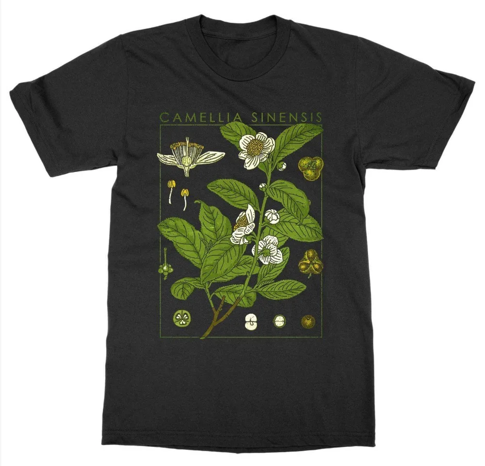 

Men'S T-Shirt 2019 Newest Tea T-Shirt Botanical Garden Plant Print Art Botany Bloom Fruit Flower Grow Chai