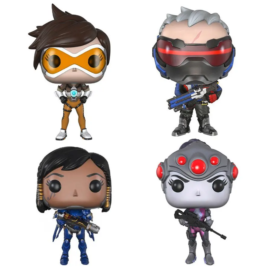 Funko Популярные для игры OW 10 см фигурку над часы Фараона и вдовец Tracer солдат коллекция моделей кукол игрушечные лошадки подарок