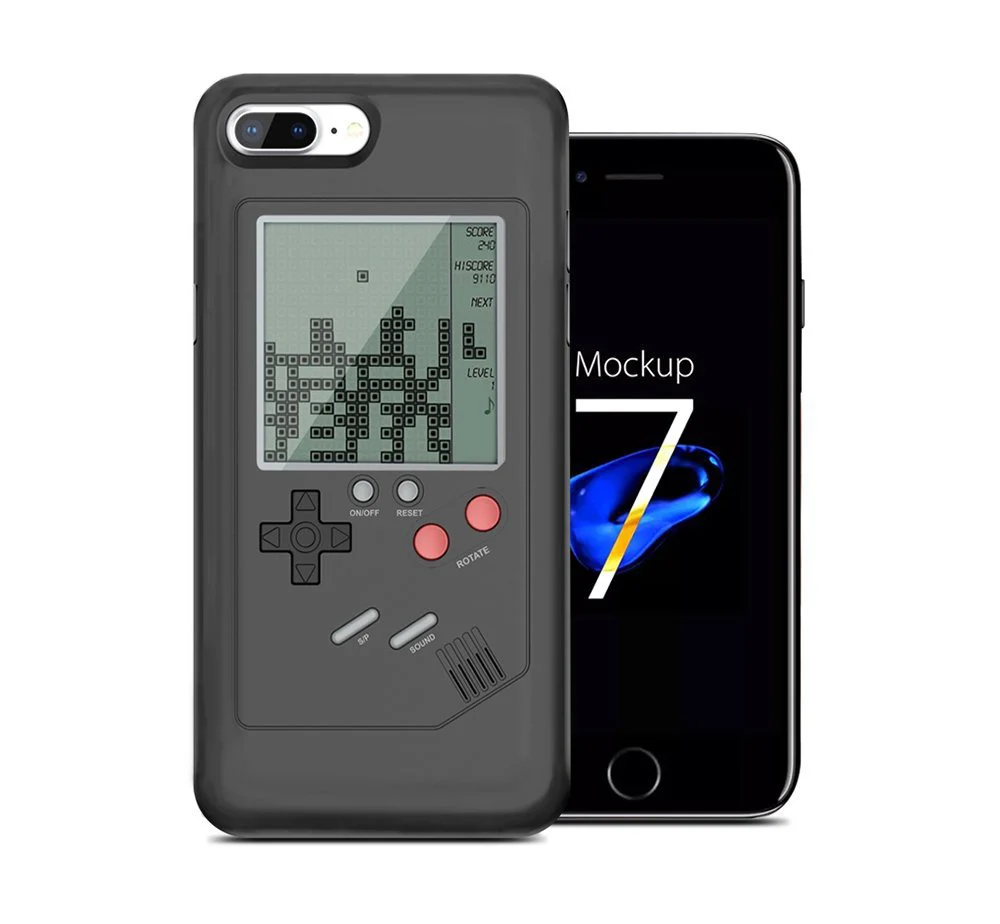

Tetris Phone Cases for iPhone 6 6S 7 8 Plus Soft Gameboy Cover for iPhone X