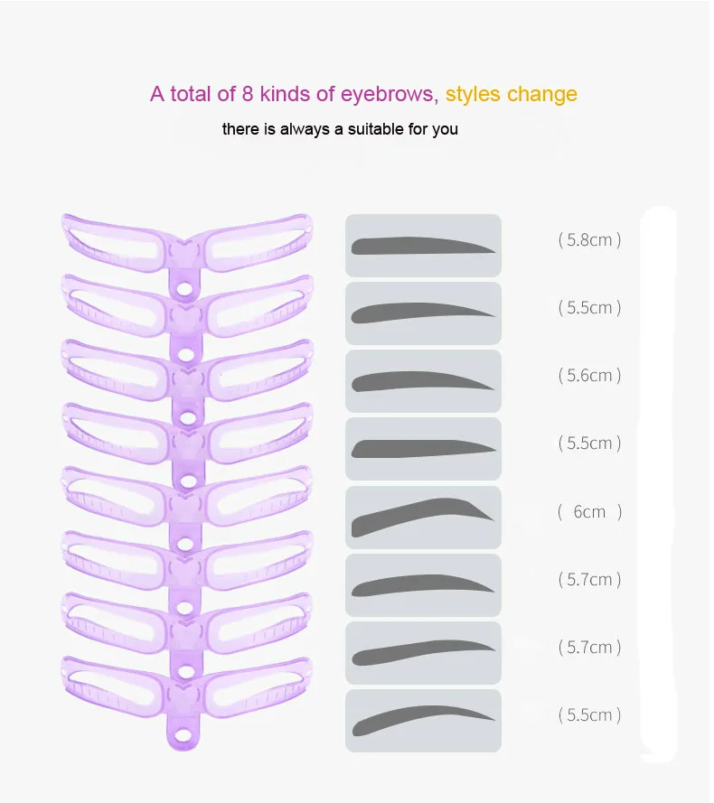 

Makeup Eyebrow Stencil Reusable eyebrow ruler Cosmetics Eye Brow Mold Styling Shaping Template Card Makeup Beauty Kit