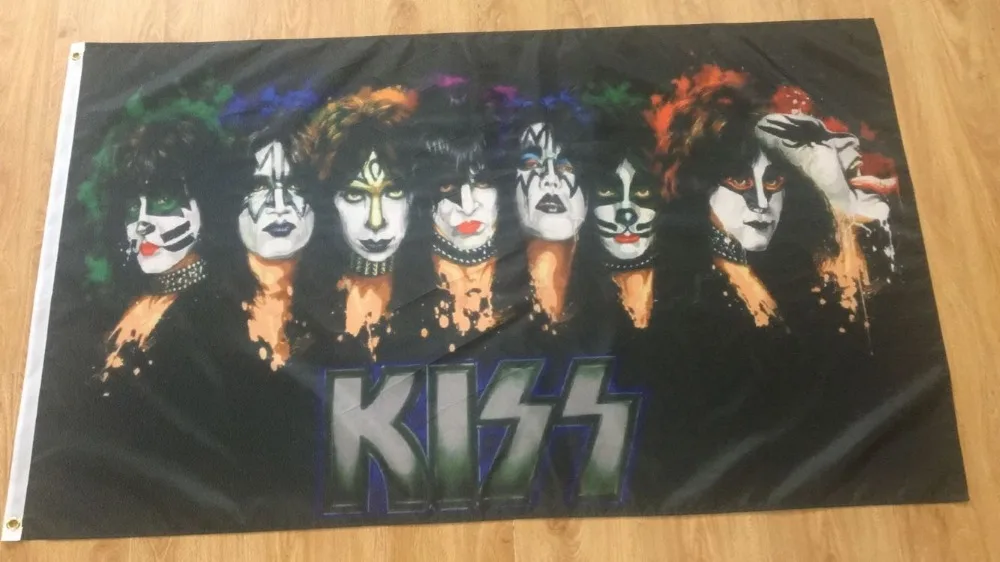 flag kiss Band 100 polyester fabric custom flags and banners bar party