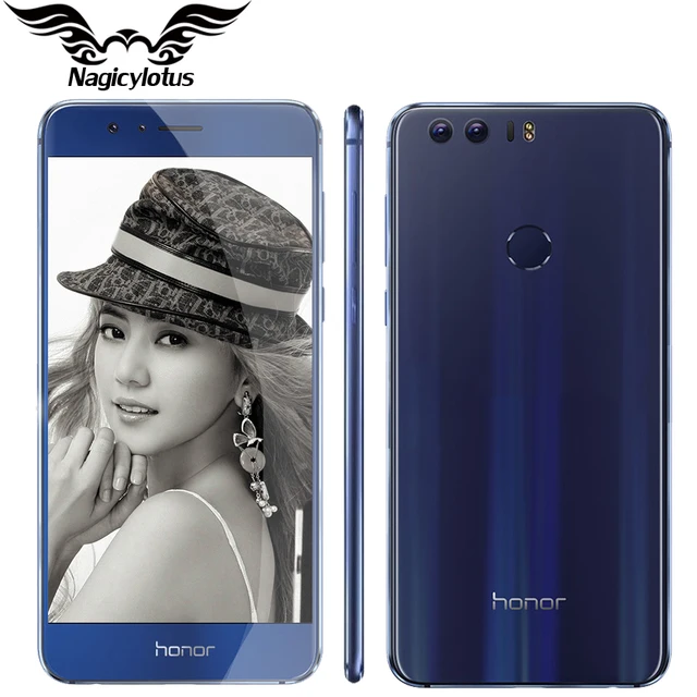 Оригинал huawei honor 8 4 г lte мобильный телефон mtk6592 octa ядро 5.2 inch FHD 4 ГБ 32 ГБ Android 6.0 12 МП 8MP 3000 мАч Отпечатков Пальцев NFC