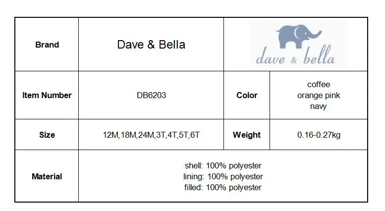 DB6203 dave bella зима унисекс для маленьких мальчиков и девочек длинные Детская мода брюки детские брюки с подкладкой