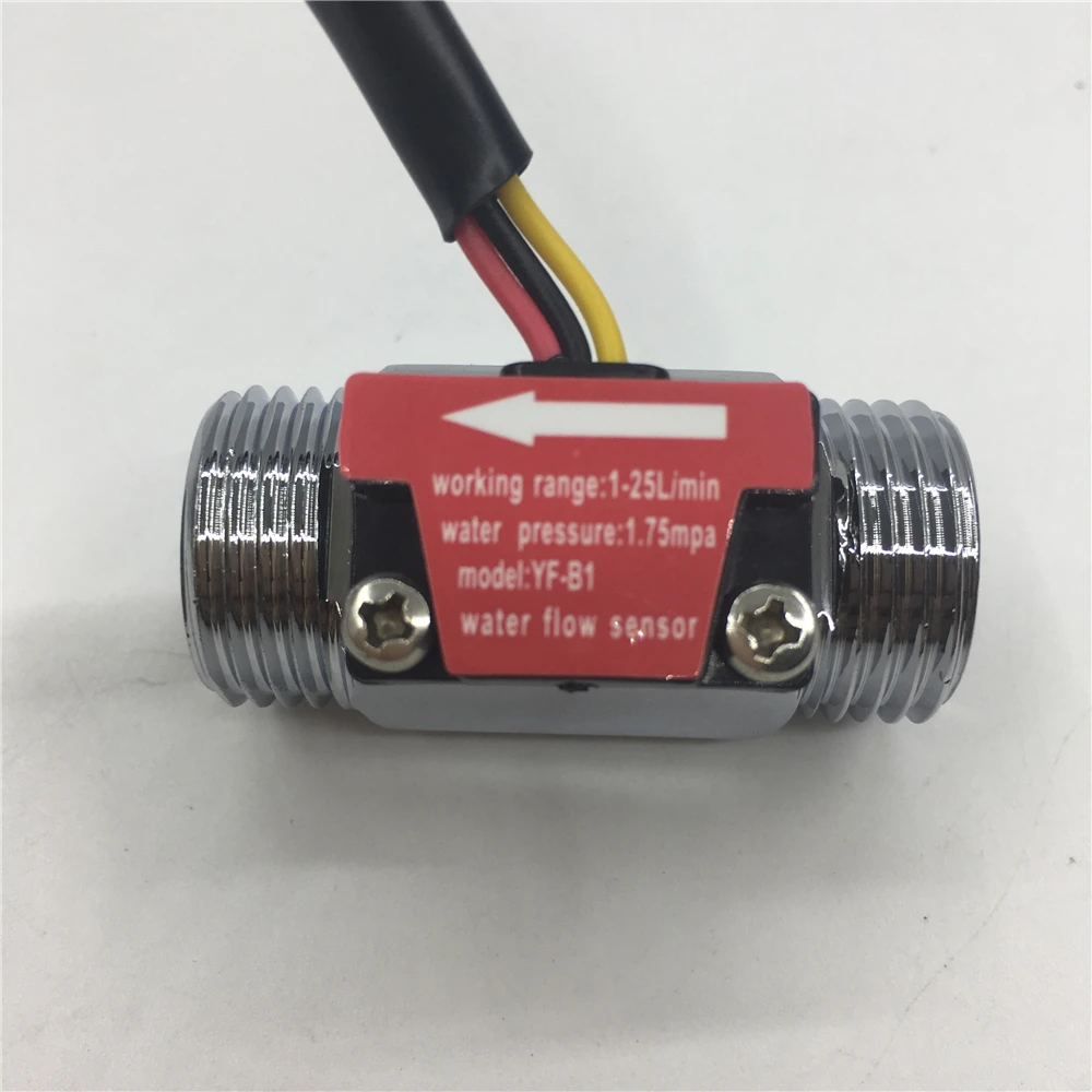 2pcs/lot aluminum alloy YF B1 Water Flow Hall effect Pulse output NPN signal Sensorin Flow