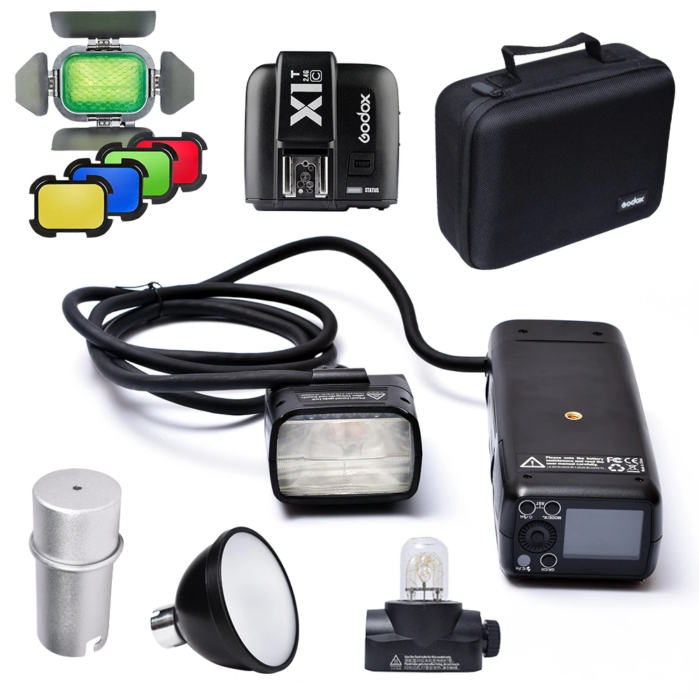 

Godox AD200 2.4G TTL 1/8000s HSS Pocket Flash Speedlite With X1T-C Flash Transmitter EC200 Flash Head Barn Door for Canon