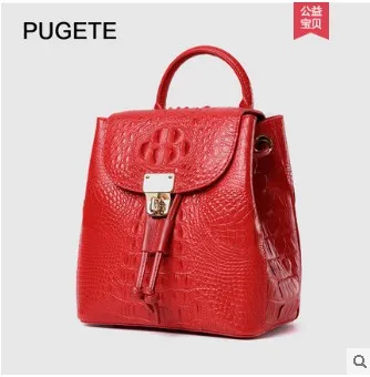 pugete New crocodile backpacks for women's leather backpacks for women's business casual backpacks - Цвет: A3
