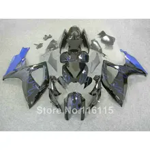 Полный обтекатель комплект для Suzuki GSX-R 600 750 K6 K7 2006 2007 синий пламя черный обтекатели установить GSX-R600 GSX-R750 06 07 S4-4