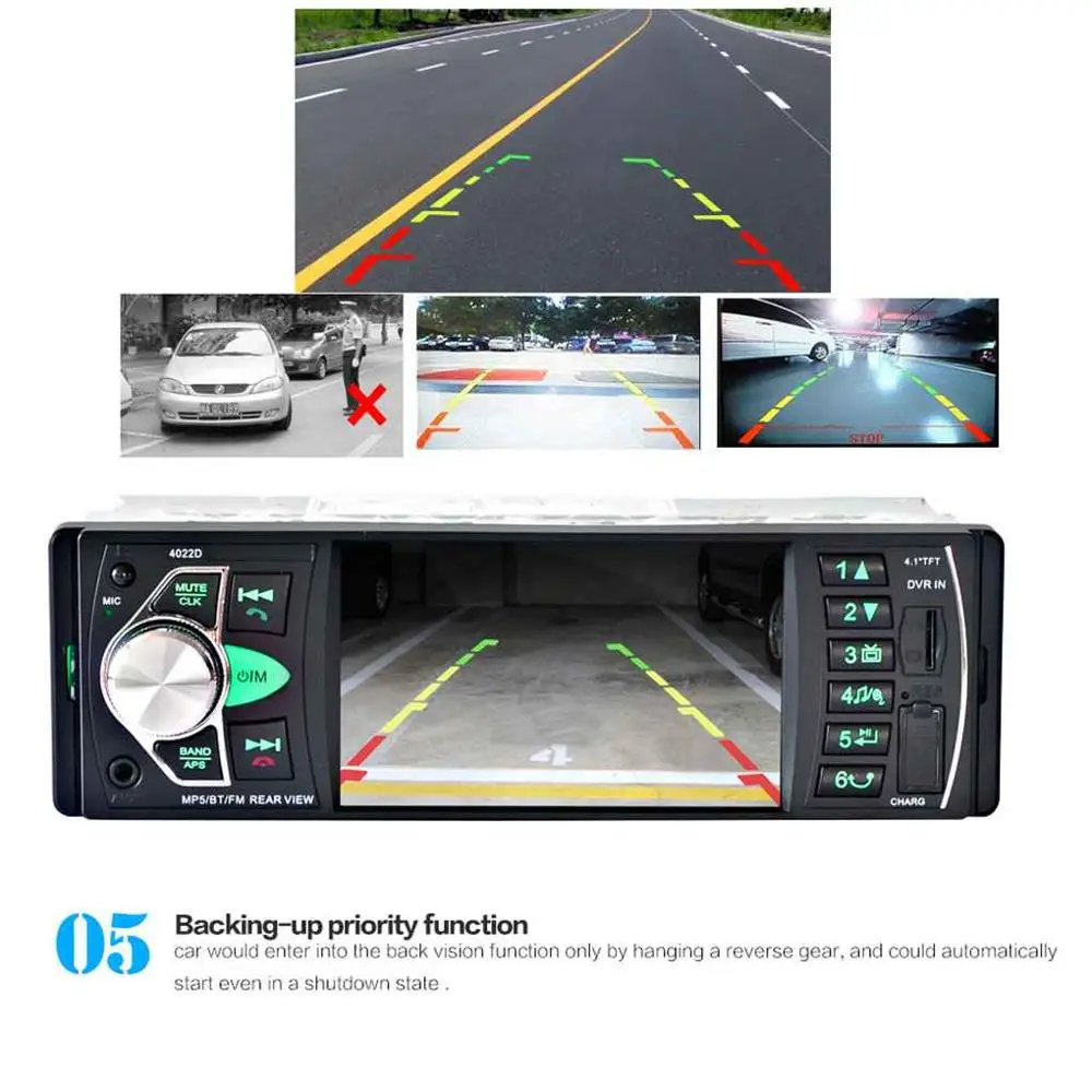

4022 Car MP5 Player 4.1" HD TFT Screen Support Bluetooth FM Car Radio Phone Fast Charging Car Audio/Vedio Player