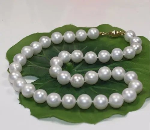 

HUGE 18"AAA 11-12MM freshwater GENUINE PERFECT ROUND WHITE PEARL NECKLACE 14K