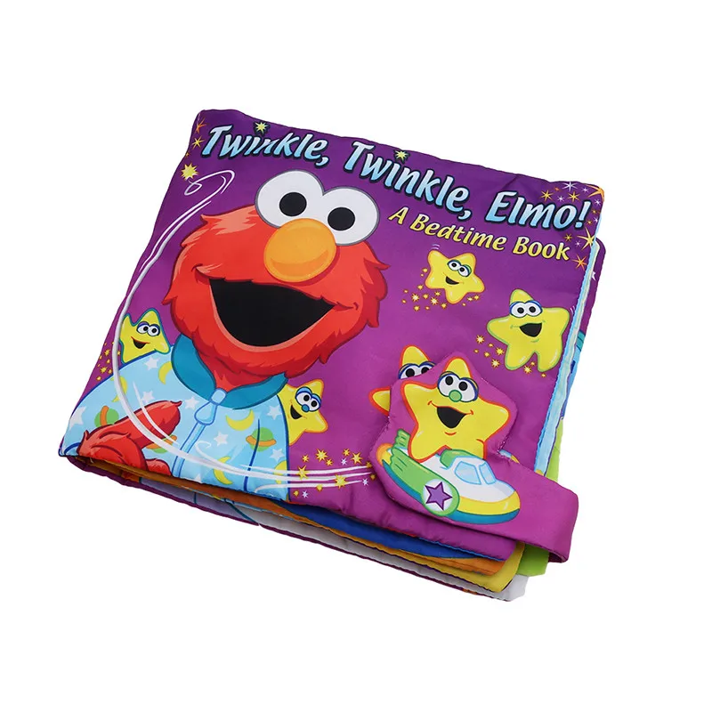 Мягкая игра Goodnight 3D Моющаяся Ткань Книга мерцание Elmo Младенцы книги на ночь