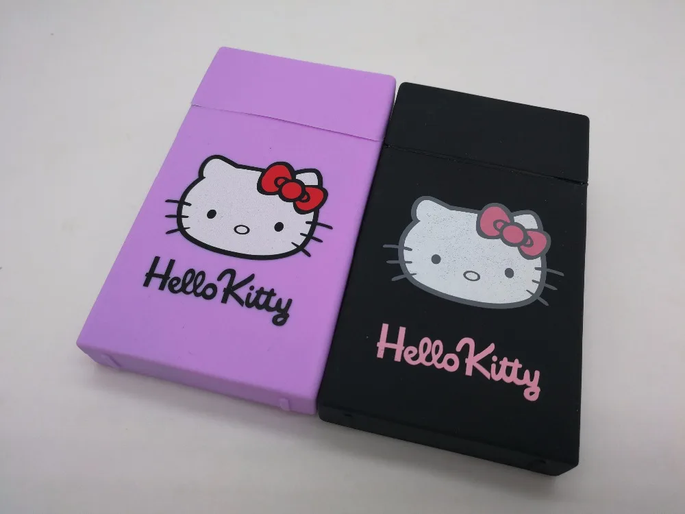 Women's slim 100's silicone soft cigarette case cover for girls smoking cartoon lady cigarette box decoration case box