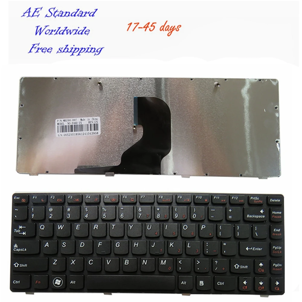 

US Laptop Keyboard For Lenovo Z460 Z460A Z465A Black New English