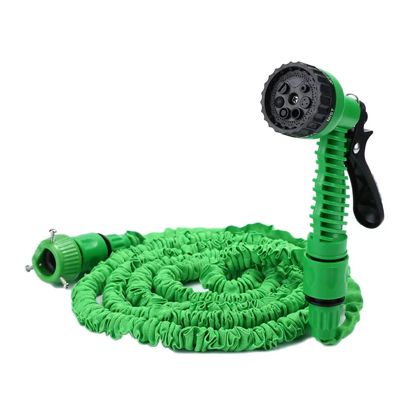 Multifunctional Flexible Expanding Car Garden Water Hose Pipe Green Spray Gun Nozzle Portable Green Hot Sale Auto Car Styling