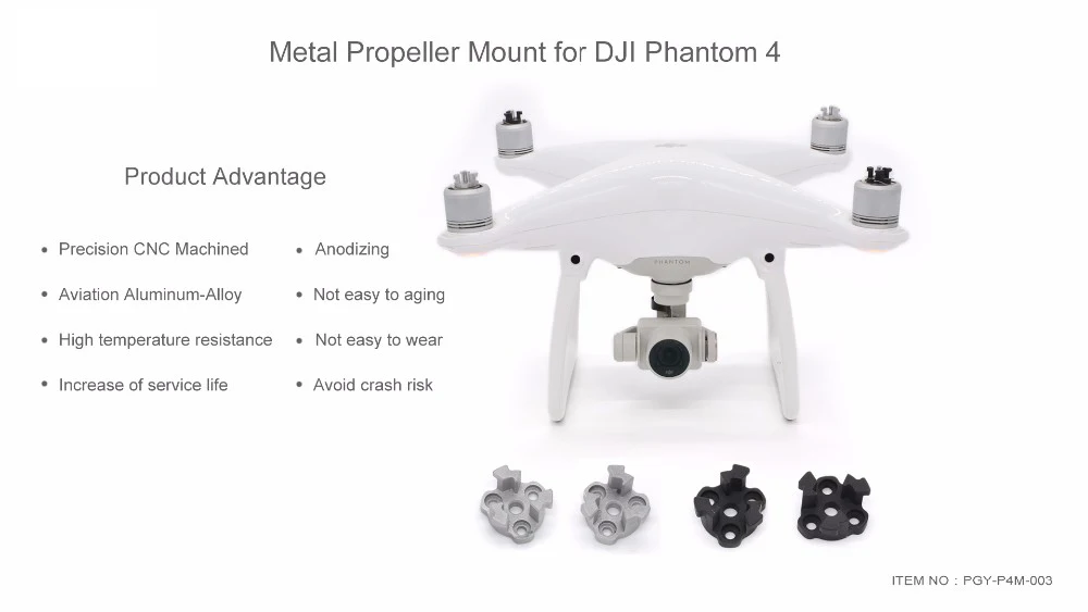 PGYTECH металлический пропеллер Кронштейн-держатель адаптер соединитель двигателя для DJI Phantom 4/4 Pro Аксессуары