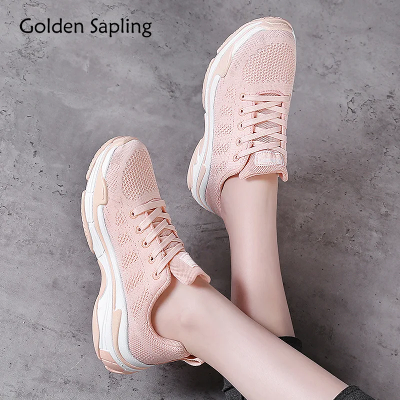 

Golden Sapling Women Running Shoes Platform Women's Sneakers Breathable Air Mesh Rubber Ladies Sport Shoes Retro Woman Sneaker
