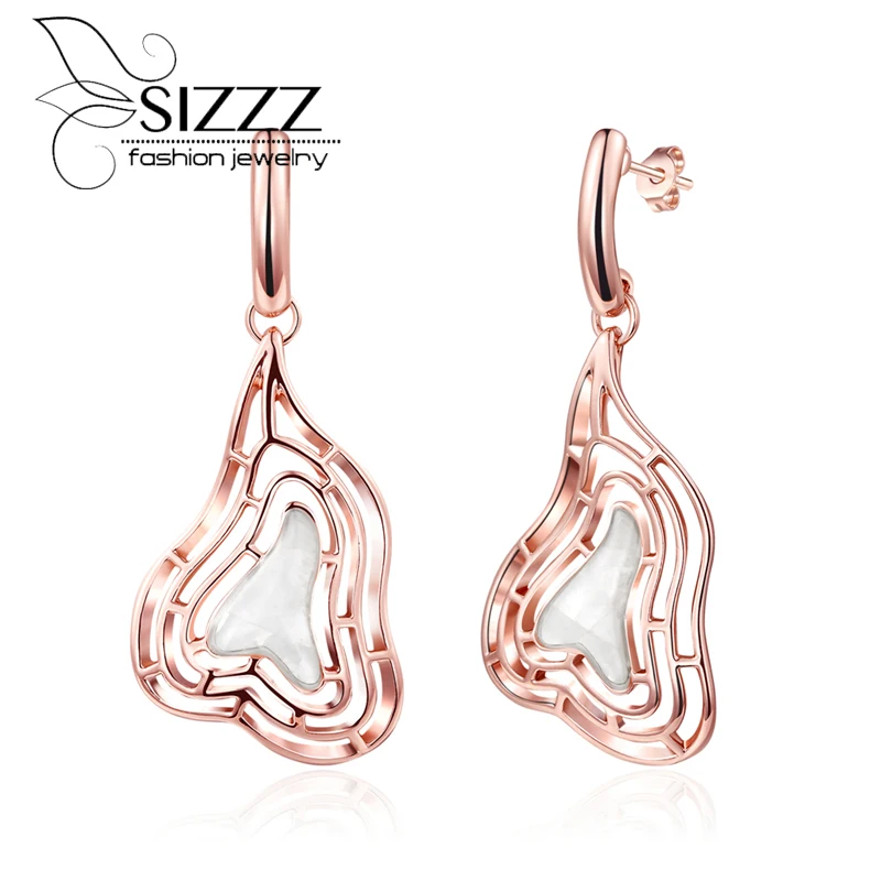 

SIZZZ Europe and the United States fashion rose gold drop earrings jewelry for women