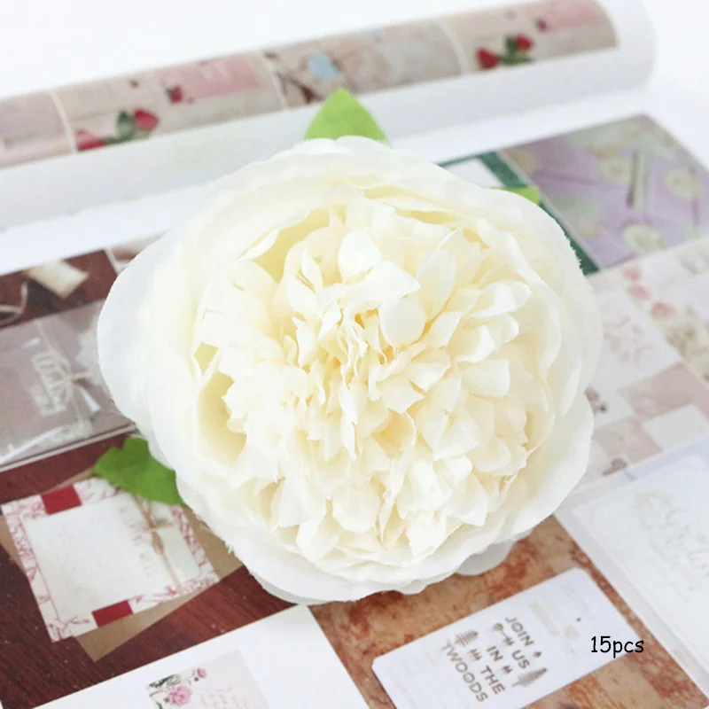 JAROWN теплый белый свадебный реквизит имитация розы цветок гортензии DIY Набор искусственных растений Свадебные вечерние украшения для дома Флорес - Цвет: A1  15PCS