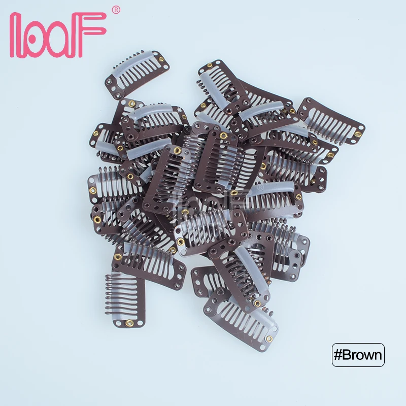 LOOF оптовая продажа 1000 шт. парик крепление 32 мм 9 зубчатые расчески и зажимы для