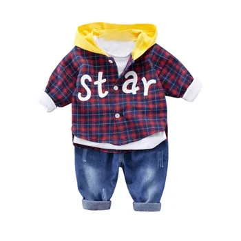 

Children Sets Baby Boys Wear Cotton Kids Clothing Fashion Suit 2PCS 0-5Y Long Sleeves Shark Print Sweatshirt Tops Trousers