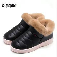 Женские хлопковые ботинки; водонепроницаемые зимние теплые ботильоны на меху; пара теплых ботинок на толстой подошве; женская обувь на плоской подошве; Botas; Прямая поставка